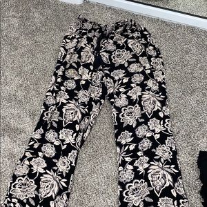 Flowy floral bell bottom pants